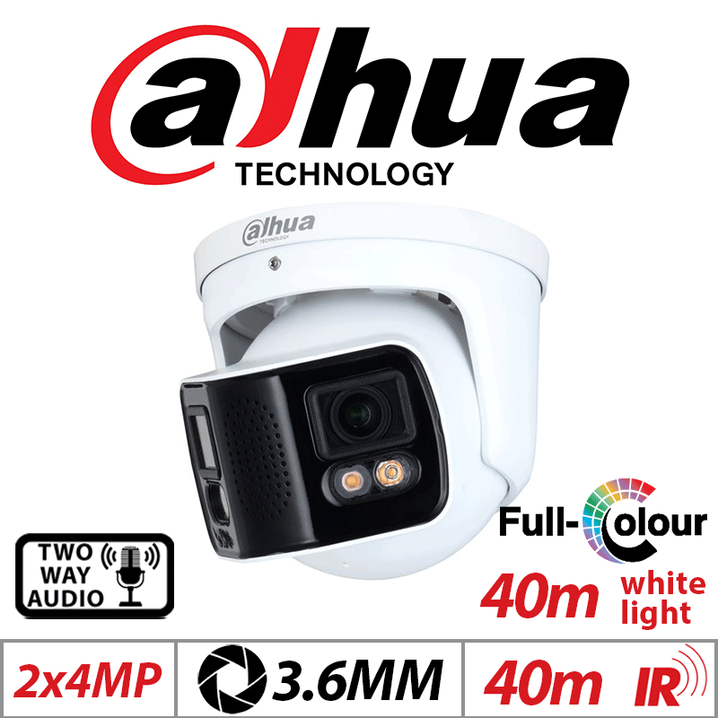 2X4MP DAHUA FULLCOLOR DUALLENS SPLICING WIZMIND NETWORK CAMERA 3.6MM